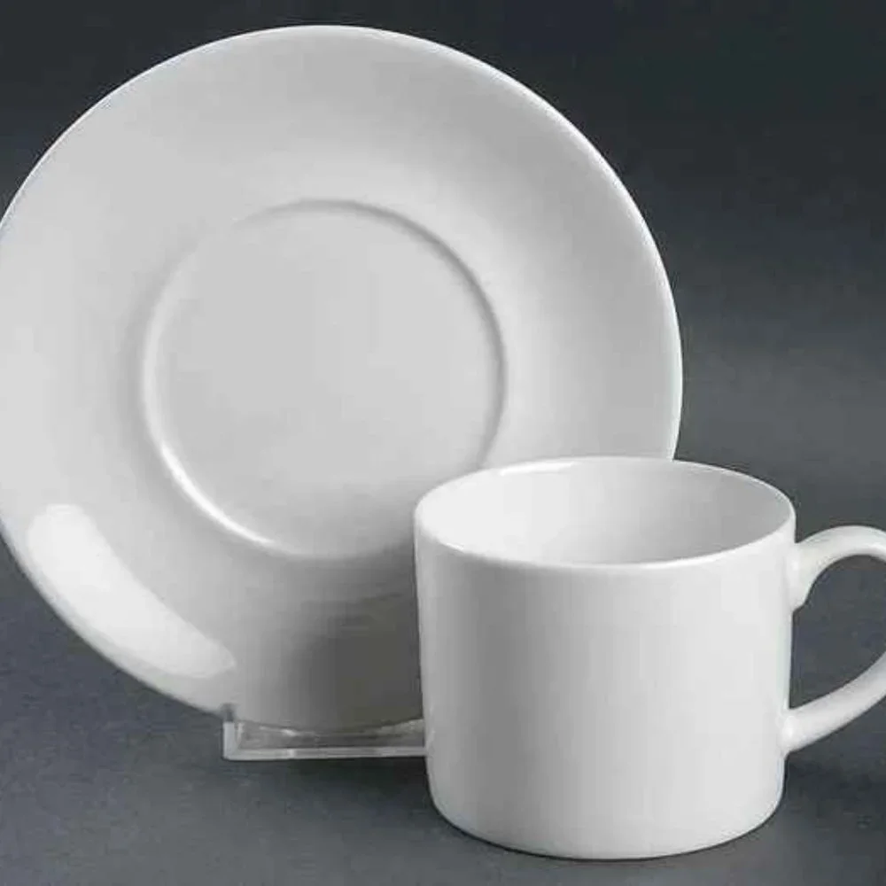 Crate&Barrel White Cup and Saucer Set